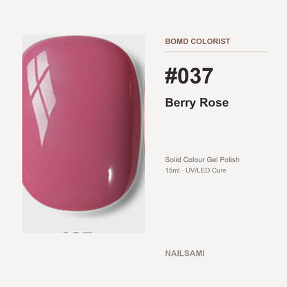 BOMD Colorist #037 Berry Rose solid colour gel polish swatch