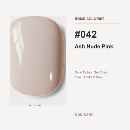 BOMD Colorist #042 Ash Nude Pink solid colour gel polish swatch