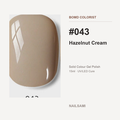 BOMD Colorist #043 Hazelnut Cream solid colour gel polish swatch
