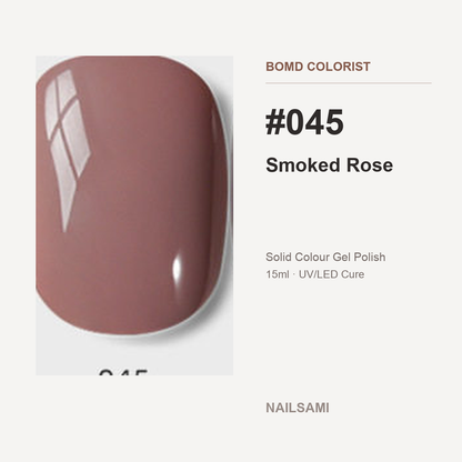 BOMD Colorist #045 Smoked Rose solid colour gel polish swatch