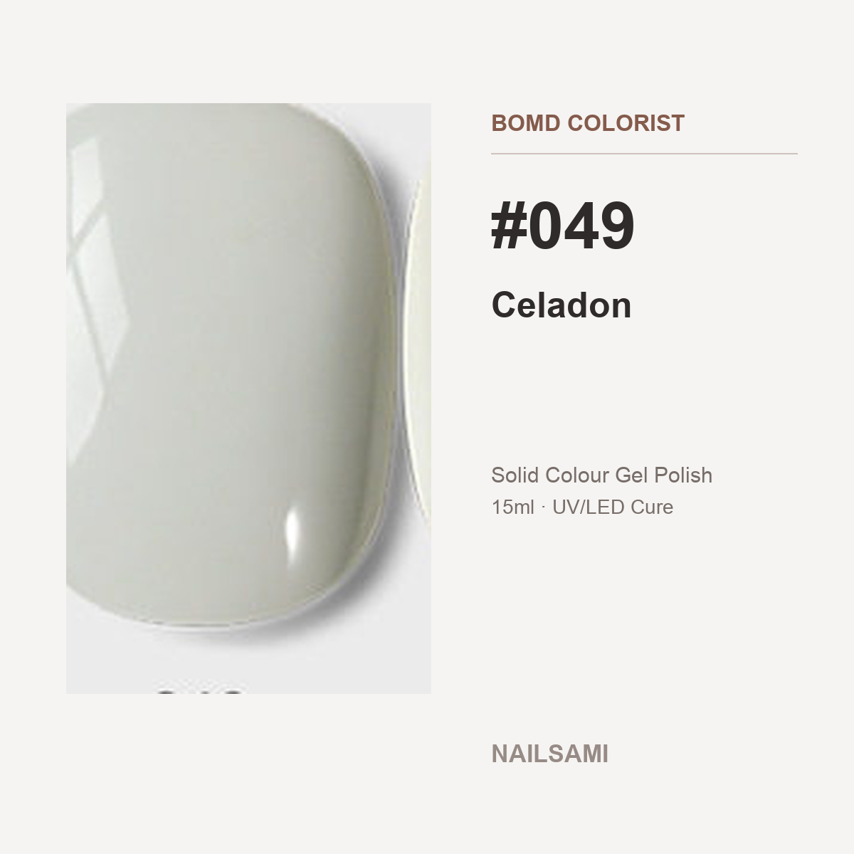 BOMD Colorist #049 Celadon solid colour gel polish swatch