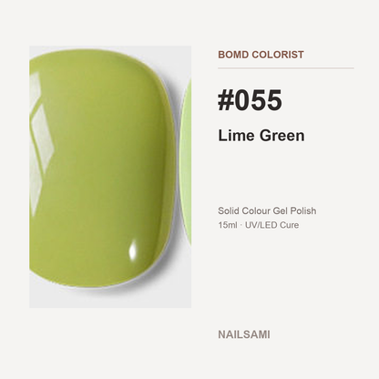 BOMD Colorist #055 Lime Green solid colour gel polish swatch