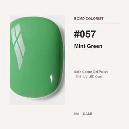 BOMD Colorist #057 Mint Green solid colour gel polish swatch