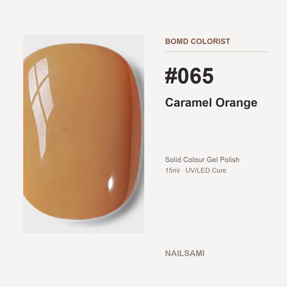 BOMD Colorist #065 Caramel Orange solid colour gel polish swatch