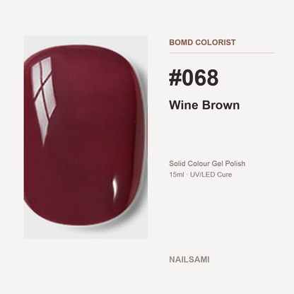 BOMD Colorist #068 Wine Brown solid colour gel polish swatch