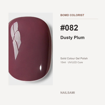 BOMD Colorist #082 Dusty Plum solid colour gel polish swatch
