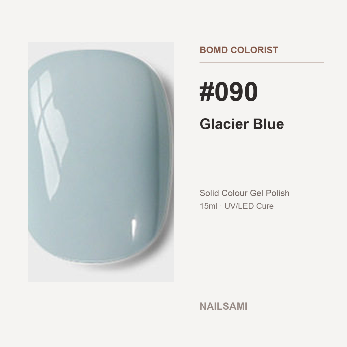 BOMD Colorist #090 Glacier Blue solid colour gel polish swatch