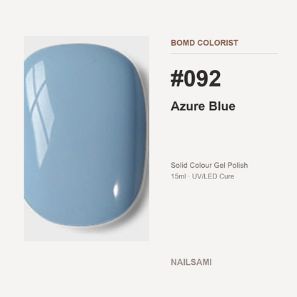 BOMD Colorist #092 Azure Blue solid colour gel polish swatch