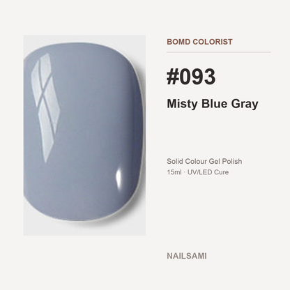 BOMD Colorist #093 Misty Blue Gray solid colour gel polish swatch