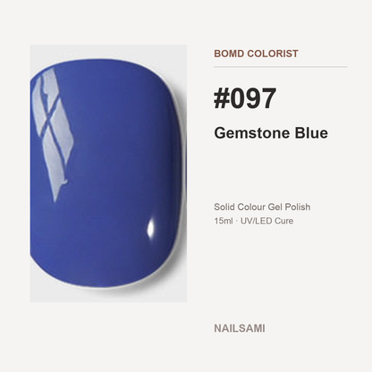 BOMD Colorist #097 Gemstone Blue solid colour gel polish swatch