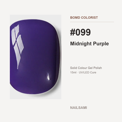 BOMD Colorist #099 Midnight Purple solid colour gel polish swatch