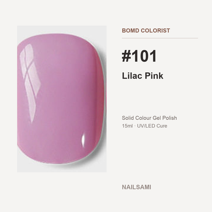 BOMD Colorist #101 Lilac Pink solid colour gel polish swatch