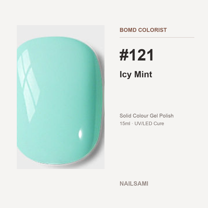 BOMD Colorist #121 Icy Mint solid colour gel polish swatch