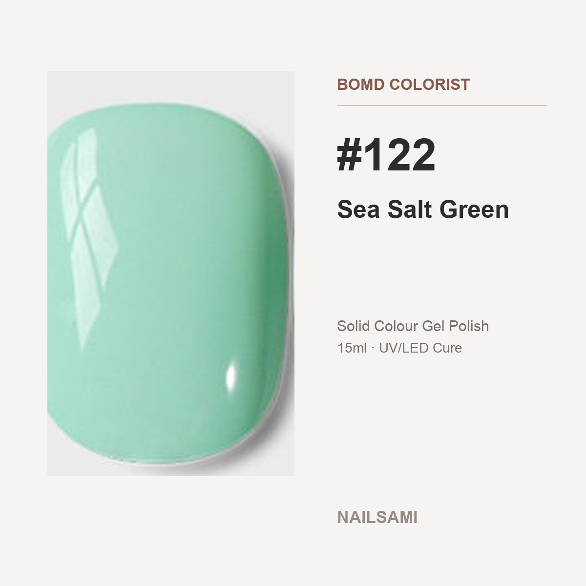BOMD Colorist #122 Sea Salt Green solid colour gel polish swatch