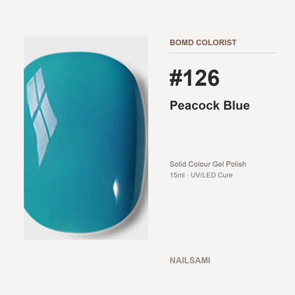BOMD Colorist #126 Peacock Blue solid colour gel polish swatch