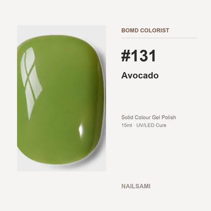 BOMD Colorist #131 Avocado solid colour gel polish swatch
