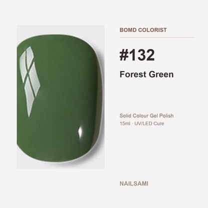 BOMD Colorist #132 Forest Green solid colour gel polish swatch