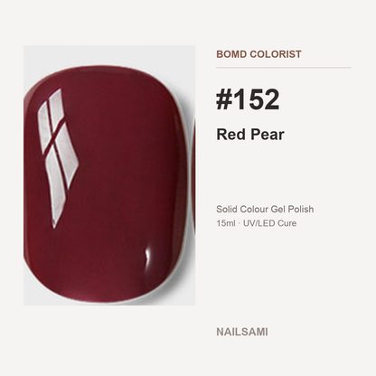 BOMD Colorist #152 Red Pear solid colour gel polish swatch