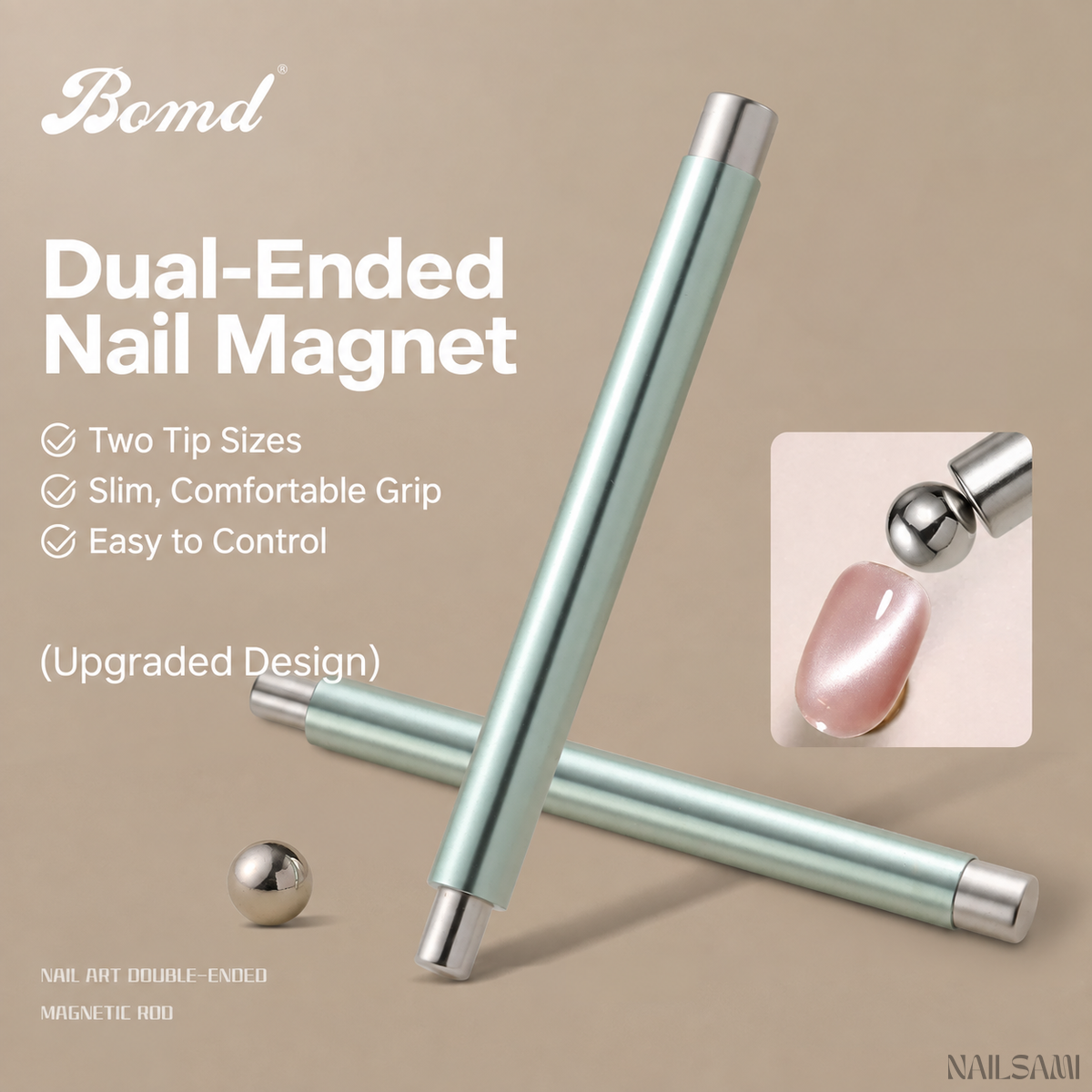 BOMD dual-ended steel-ball cat-eye magnet tool