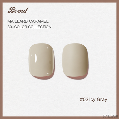 BOMD Maillard Caramel #02 Icy Gray gel polish swatch