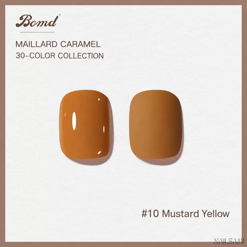 BOMD Maillard Caramel #10 Mustard Yellow gel polish swatch