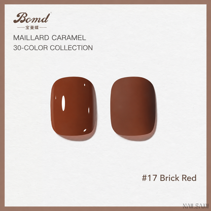 BOMD Maillard Caramel #17 Brick Red gel polish swatch