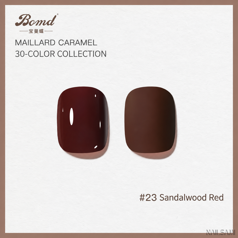 BOMD Maillard Caramel #23 Sandalwood Red gel polish swatch