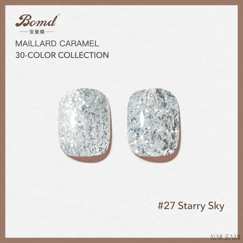 BOMD Maillard Caramel #27 Starry Sky gel polish swatch