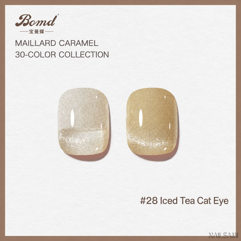 BOMD Maillard Caramel #28 Iced Tea Cat Eye gel polish swatch
