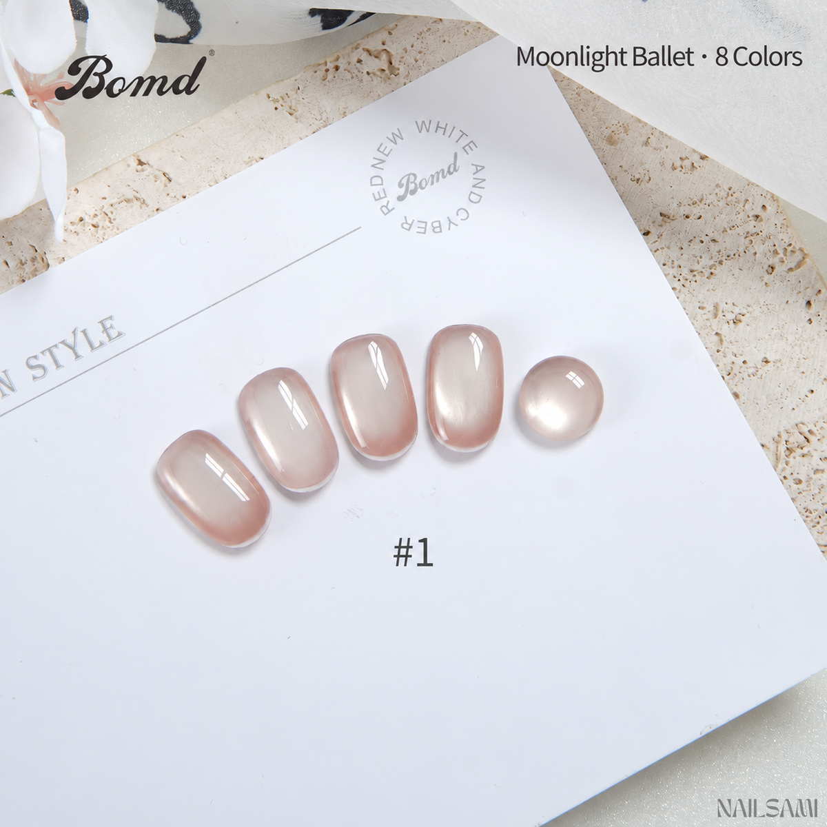 BOMD Moonlight Ballet #01 nude pink cat-eye gel swatch