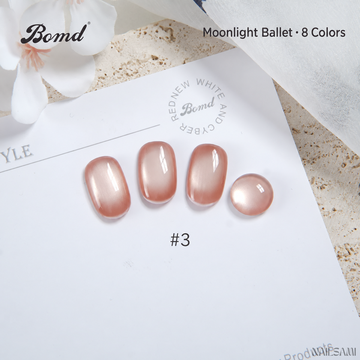 BOMD Moonlight Ballet #03 nude pink cat-eye gel swatch