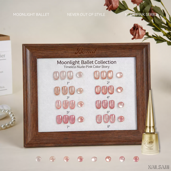 BOMD Moonlight Ballet eight-shade glass-bead cat-eye gel collection
