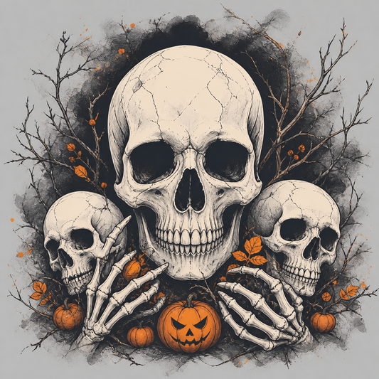 Skull & Bones Halloween Nail Art