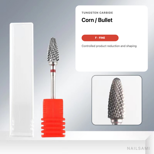 Corn tungsten carbide nail drill bit, fine cut with red ring