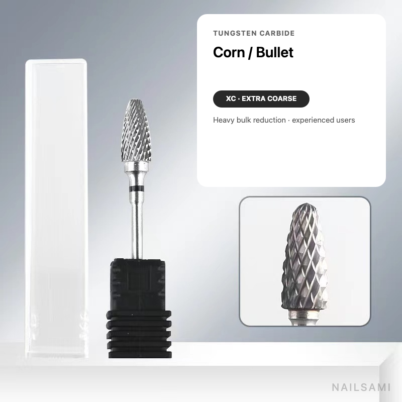 Corn tungsten carbide nail drill bit, extra coarse cut with black ring