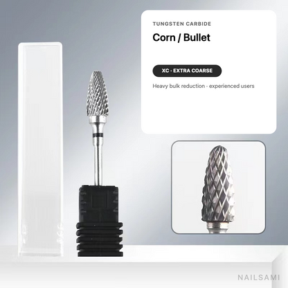 Corn tungsten carbide nail drill bit, extra coarse cut with black ring