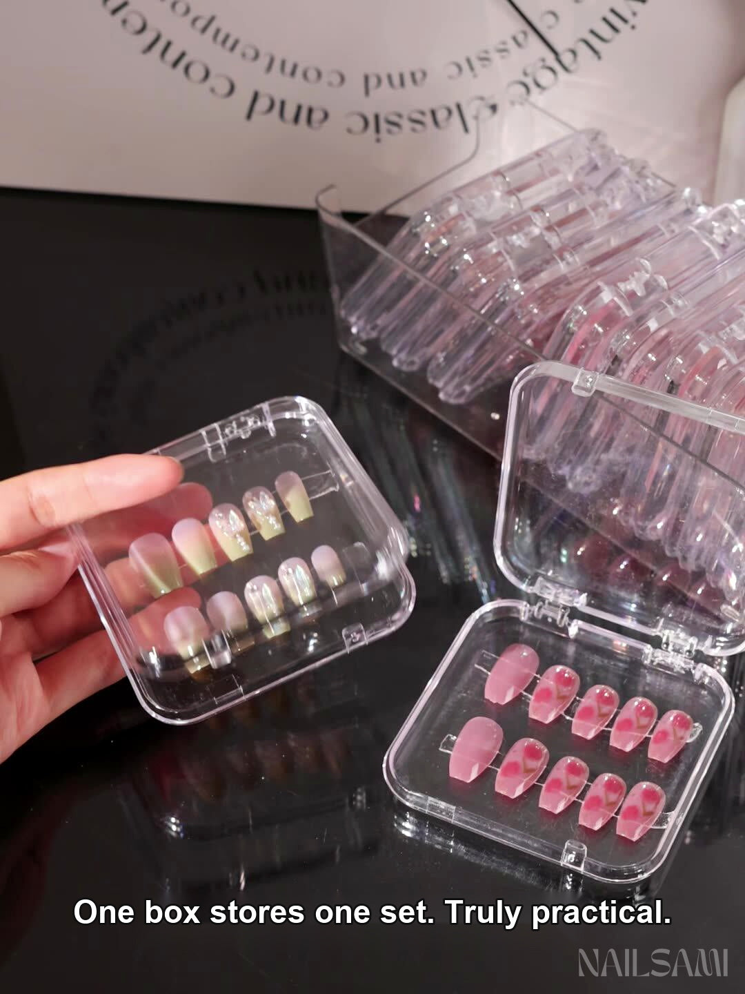 Clear Press-On Nail Storage Box
