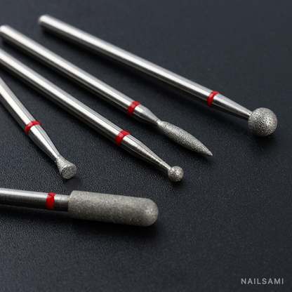 Assorted diamond-coated nail drill bits for cuticle and detail work