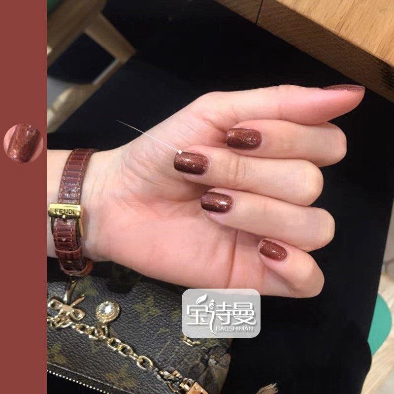 Summer Glitter Gel Polishes Coffee Brown Gold for rich brown and gold glitter nail art with a coffee-inspired look