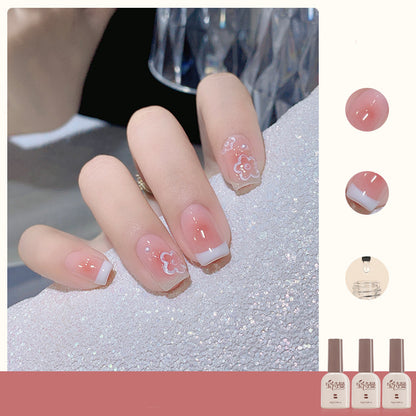 Icy Bean Paste + Pure White + Smudging Gel cat eye gel polish for unique and enchanting nail designs with an icy bean paste base, enhanced by pure white and smudging gel for a dynamic and captivating appearance