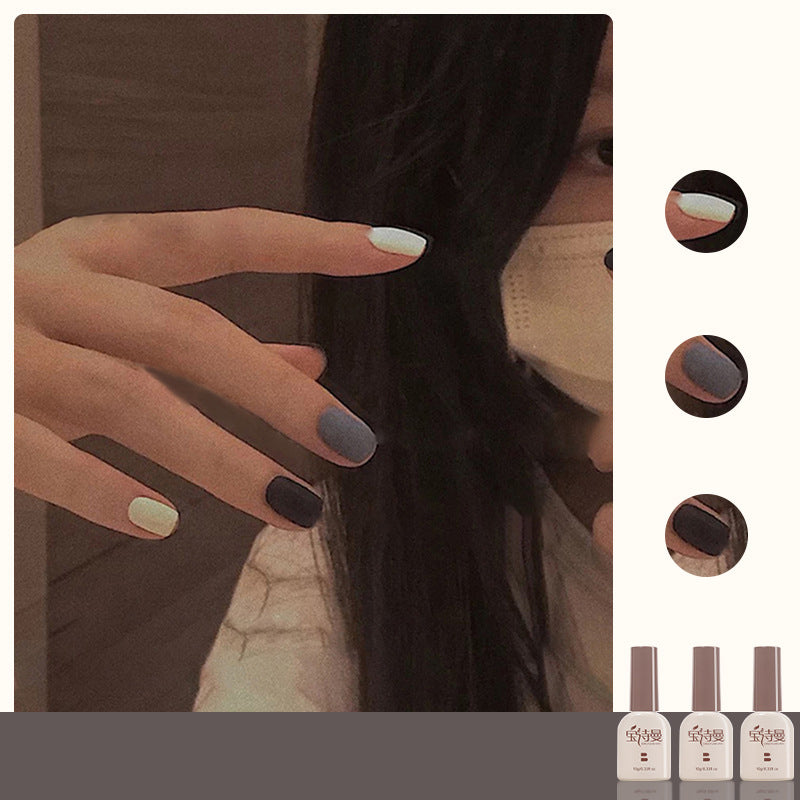 Milky Yellow + Gray Blue + Pure Black cat eye gel polish for creating sophisticated and unique nail art with a milky yellow base, accented by gray blue and pure black for a refined look