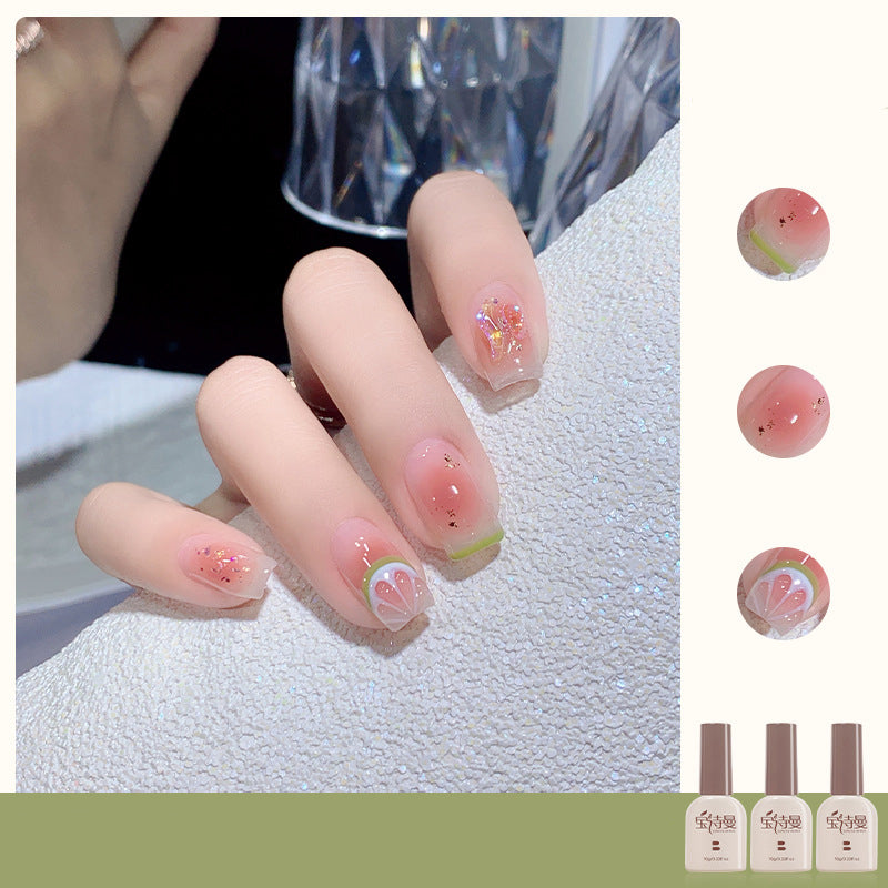 Matcha Green + Red Bean Jelly + Pure White cat eye gel polish for elegant and sophisticated nail designs with a combination of matcha green, red bean jelly, and pure white, adding a touch of refinement and uniqueness