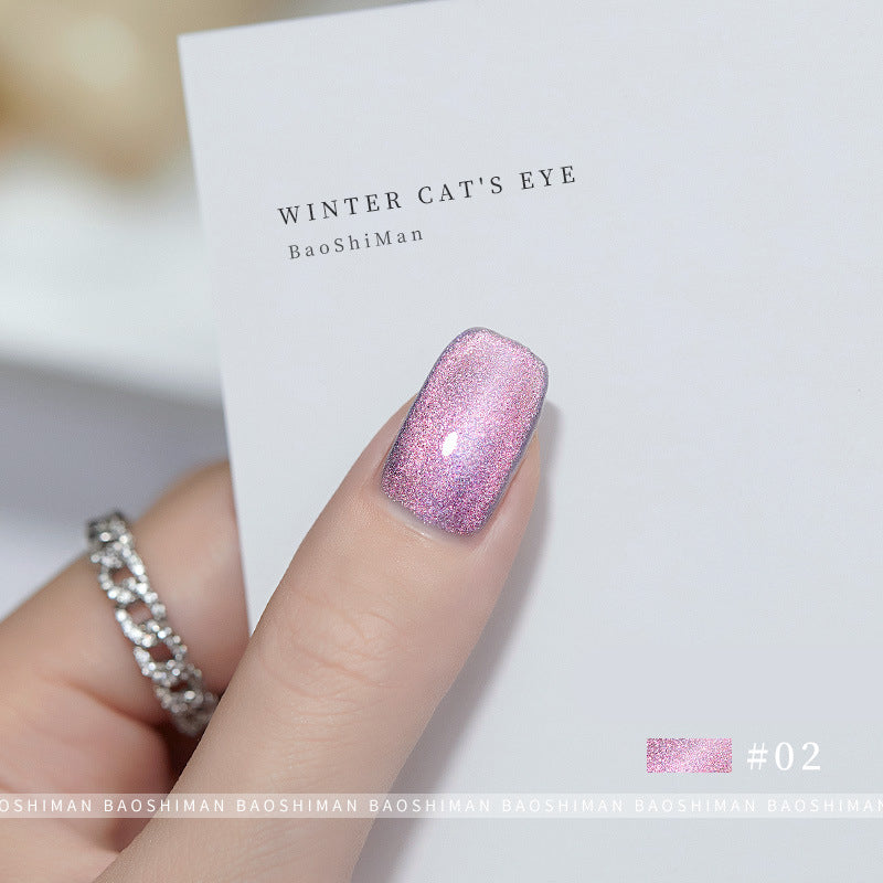 Cool Dream Winter Cat Eye 02 for elegant and sophisticated nail art with a shimmering cool dream winter cat eye effect, perfect for a polished appearance