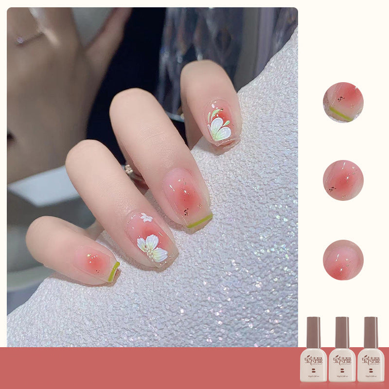 Fresh Green of Midsummer + Early Autumn Peach + Internet Red Pink cat eye gel polish for creating vibrant and dynamic nail art with a blend of fresh green of midsummer, early autumn peach, and internet red pink, perfect for a lively look