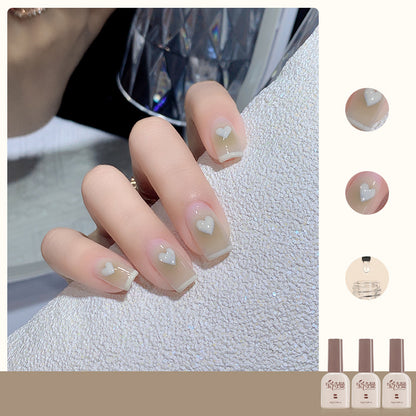 Moist Skin 23 + Pudding Milky White + Tempered Top Coat cat eye gel polish for sophisticated and polished nail designs with a moist skin 23 base, enhanced by pudding milky white and tempered top coat for an elegant appearance