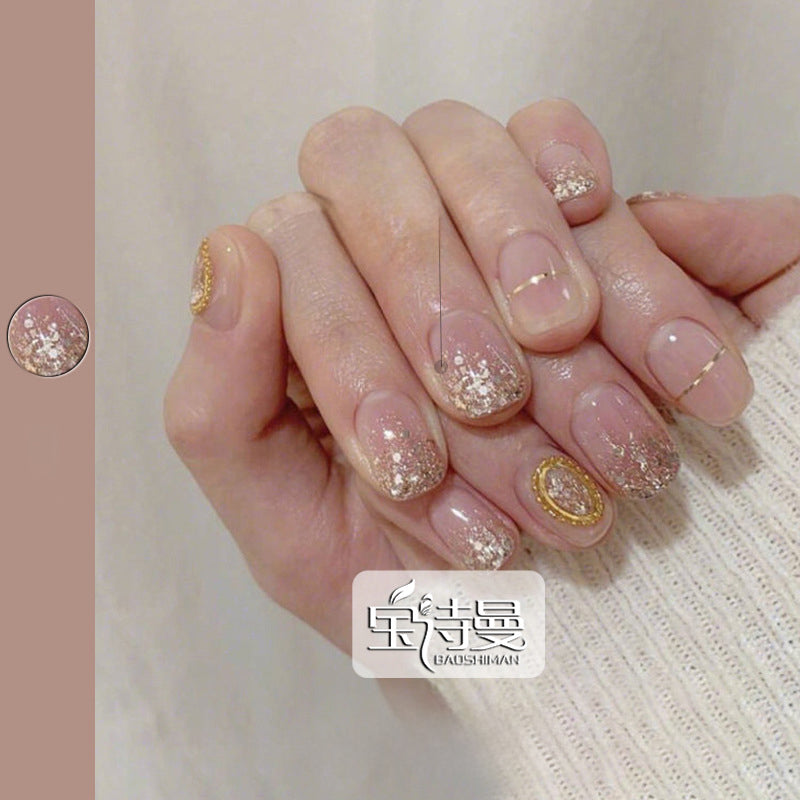 Summer Glitter Gel Polishes Champagne Sequins for sparkling sequin nail designs with a champagne color