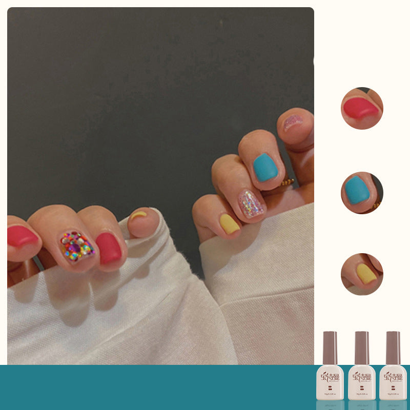 Begonia Red + Wheat Yellow + Blue Green cat eye gel polish for bold and vibrant nail designs with a begonia red base, enhanced by wheat yellow and blue green for a lively and dynamic appearance