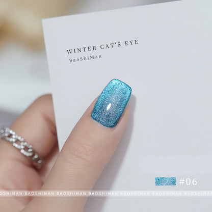 Cool Dream Winter Cat Eye 06 for creating vibrant and eye-catching nail art with a cool dream winter cat eye shimmer, adding a dynamic touch