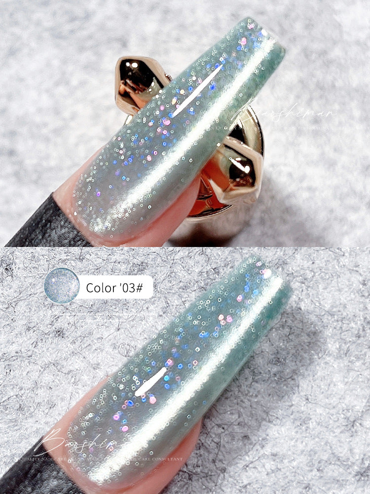 Summer Ice Cat Eye Gel Polish 2024 Icy Shard Cat Eye 03 for bold cat eye nail art with a shimmering icy effect