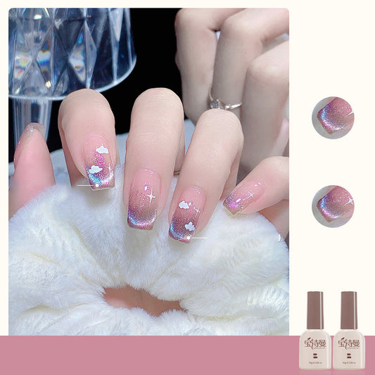 Dynamic Shattered Diamond Cat Eye 02 and Tender Pink Purple Light Crystal Cat Eye for bold and captivating nail designs featuring dynamic shattered diamond and tender pink purple light crystal cat eye effects